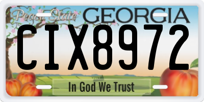 GA license plate CIX8972