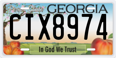 GA license plate CIX8974