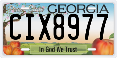GA license plate CIX8977