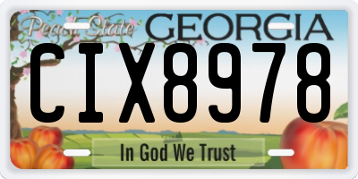 GA license plate CIX8978