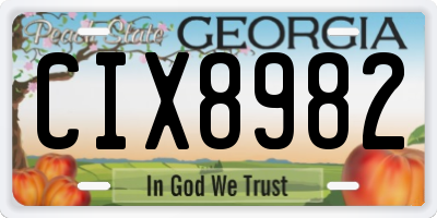 GA license plate CIX8982