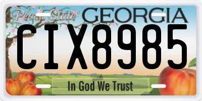 GA license plate CIX8985