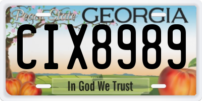 GA license plate CIX8989
