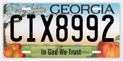 GA license plate CIX8992