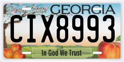 GA license plate CIX8993
