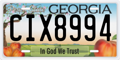 GA license plate CIX8994