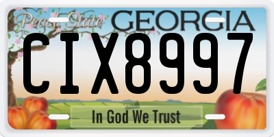 GA license plate CIX8997