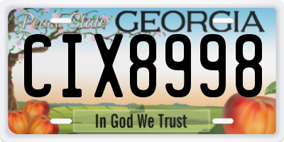 GA license plate CIX8998