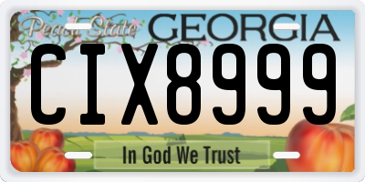 GA license plate CIX8999