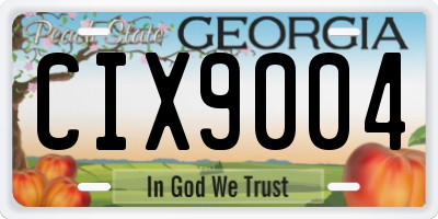 GA license plate CIX9004