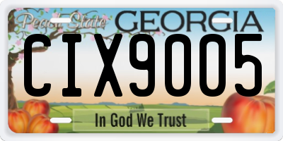 GA license plate CIX9005
