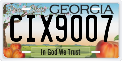 GA license plate CIX9007