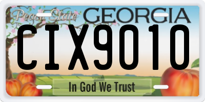GA license plate CIX9010