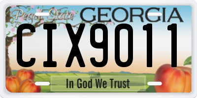 GA license plate CIX9011