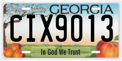 GA license plate CIX9013