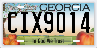 GA license plate CIX9014
