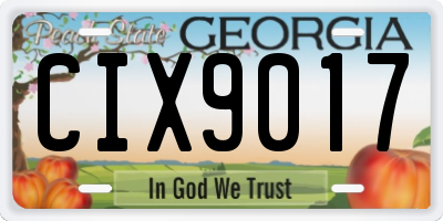 GA license plate CIX9017