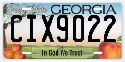 GA license plate CIX9022