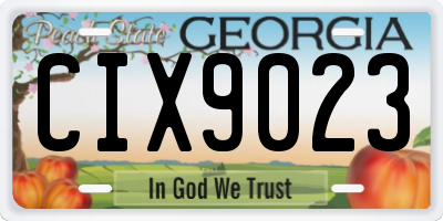 GA license plate CIX9023