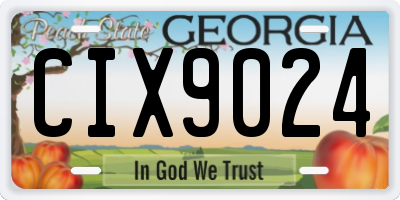 GA license plate CIX9024