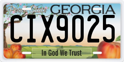GA license plate CIX9025