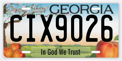 GA license plate CIX9026