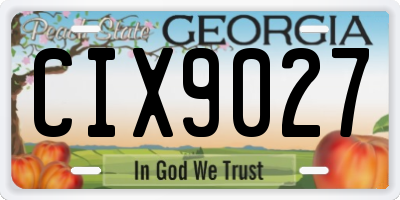 GA license plate CIX9027