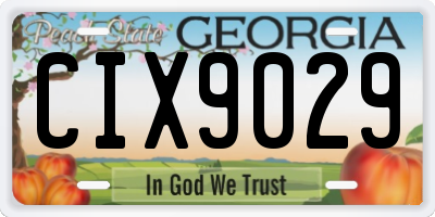 GA license plate CIX9029