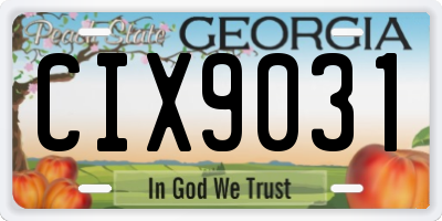 GA license plate CIX9031