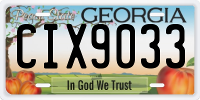 GA license plate CIX9033