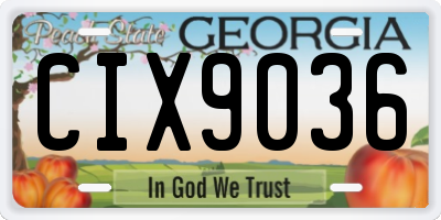 GA license plate CIX9036