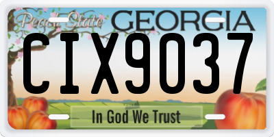 GA license plate CIX9037