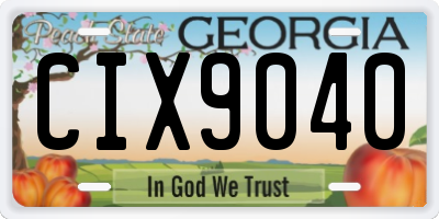 GA license plate CIX9040