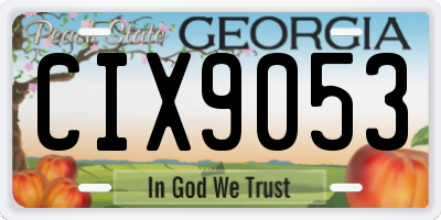 GA license plate CIX9053