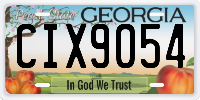 GA license plate CIX9054