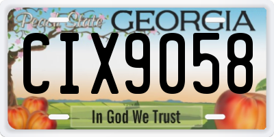 GA license plate CIX9058