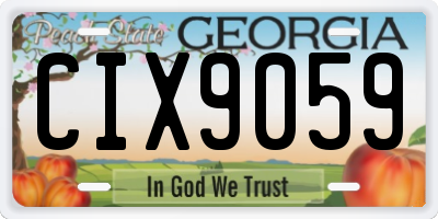 GA license plate CIX9059