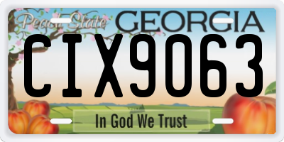GA license plate CIX9063