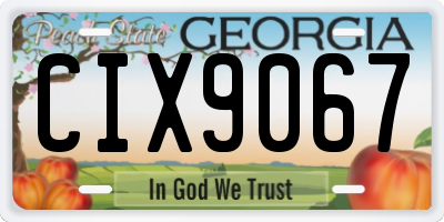 GA license plate CIX9067