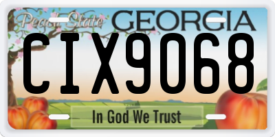 GA license plate CIX9068