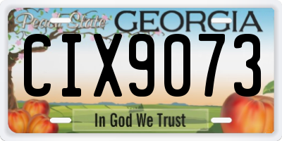 GA license plate CIX9073