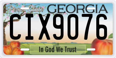 GA license plate CIX9076