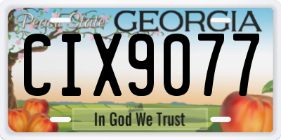 GA license plate CIX9077