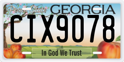 GA license plate CIX9078