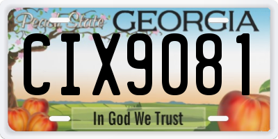 GA license plate CIX9081