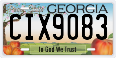 GA license plate CIX9083