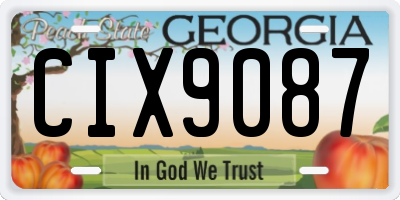 GA license plate CIX9087
