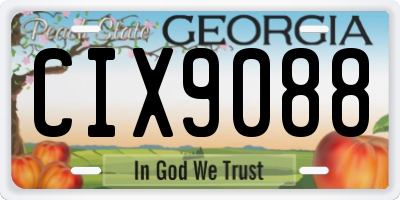GA license plate CIX9088