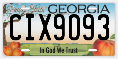 GA license plate CIX9093