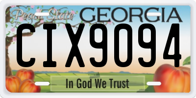 GA license plate CIX9094